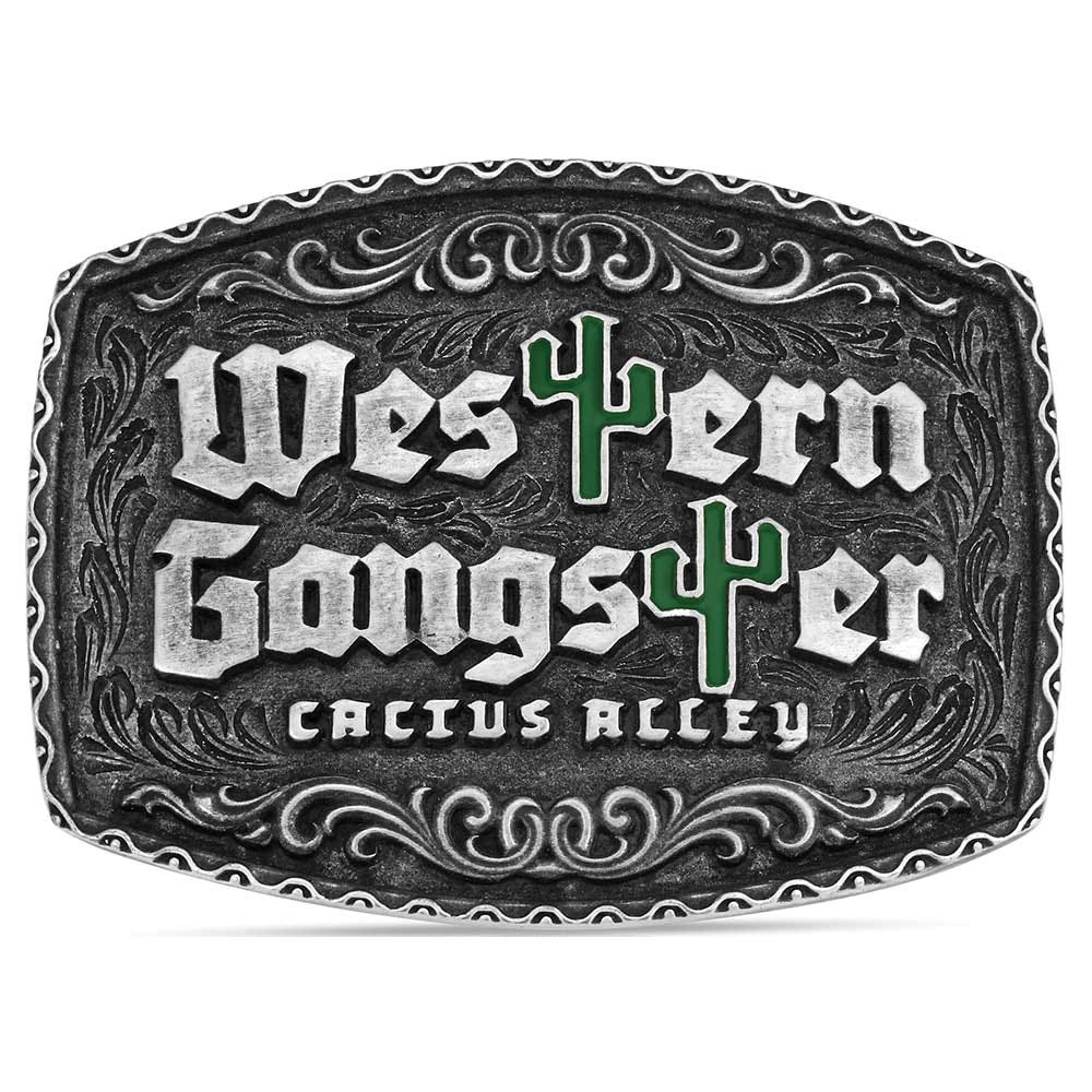Montana Silversmiths Filigree Cactus Etched Belt Buckle