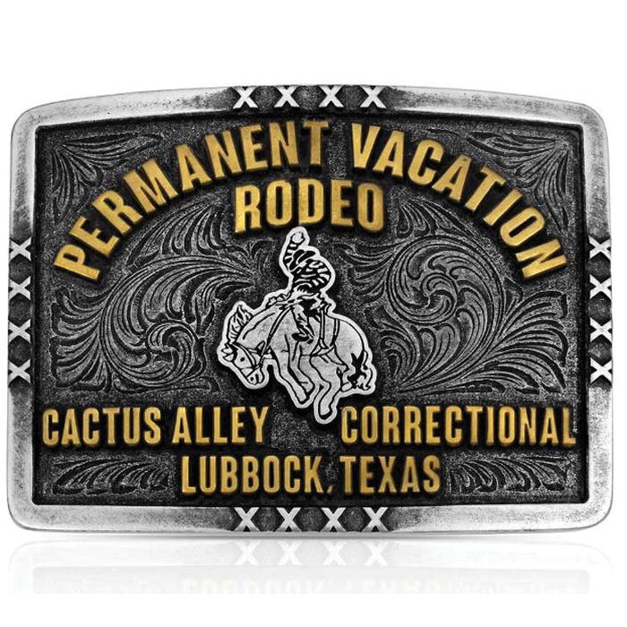 Montana Silversmiths Rodeo Rectangular Belt Buckle – Swivel Closure
