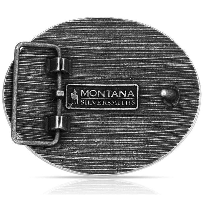Montana Silversmiths Rustic Rose Bull Rider Belt Buckle – Swivel Closure