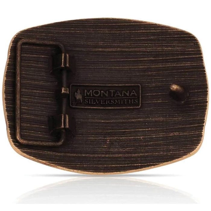 Montana Silversmiths Etched Rectangular Belt Buckle – Swivel Closure