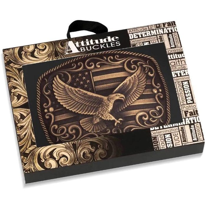 Montana Silversmiths Etched Rectangular Belt Buckle – Swivel Closure