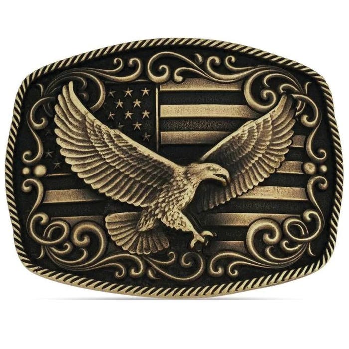 Montana Silversmiths Etched Rectangular Belt Buckle – Swivel Closure