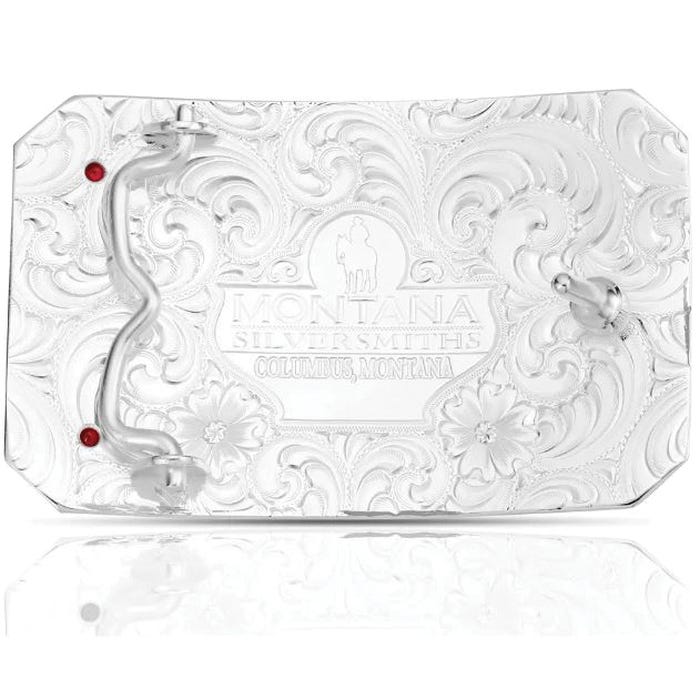 Montana Silversmiths Ruby Crystal Rectangular Belt Buckle