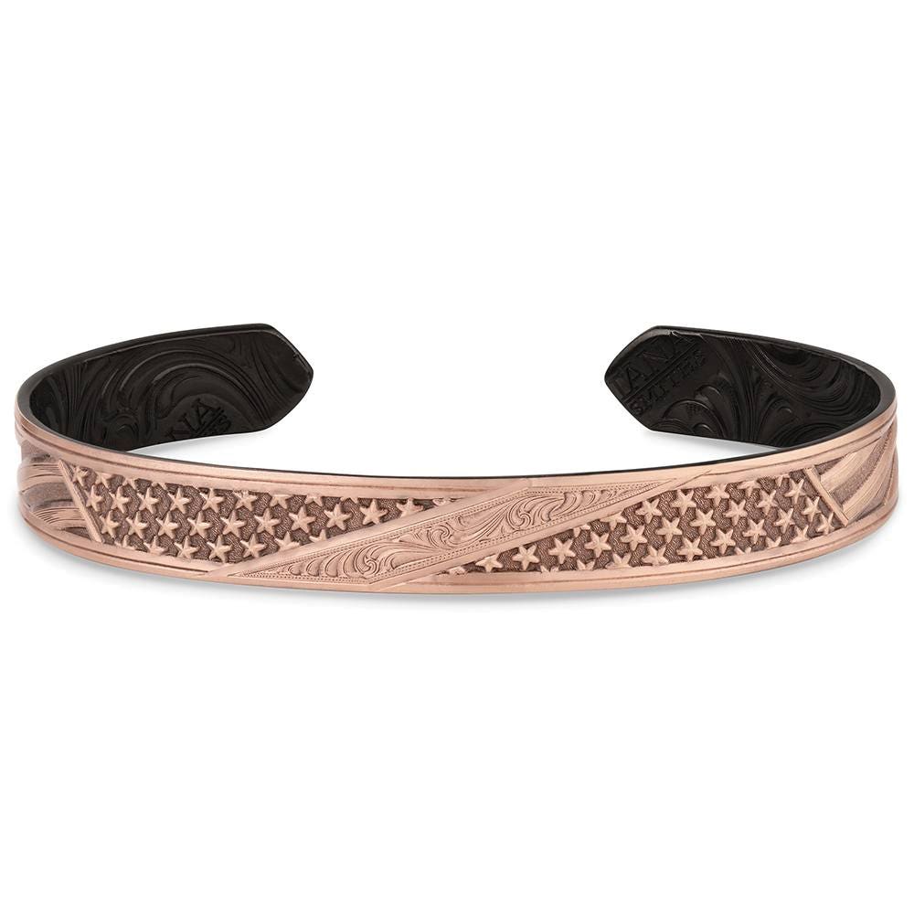 Montana Silversmiths American Made Series AMBC6414BLB Bracelet, Cuff, Men's, One-Size, Untamed Valor, Brass