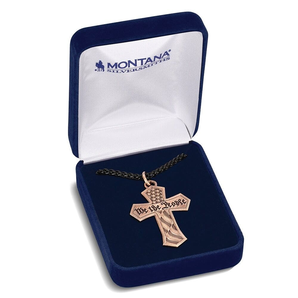 Montana Silversmiths American Made Series AMNC6414BLB Necklace, Men's, Untamed Valor, Brass