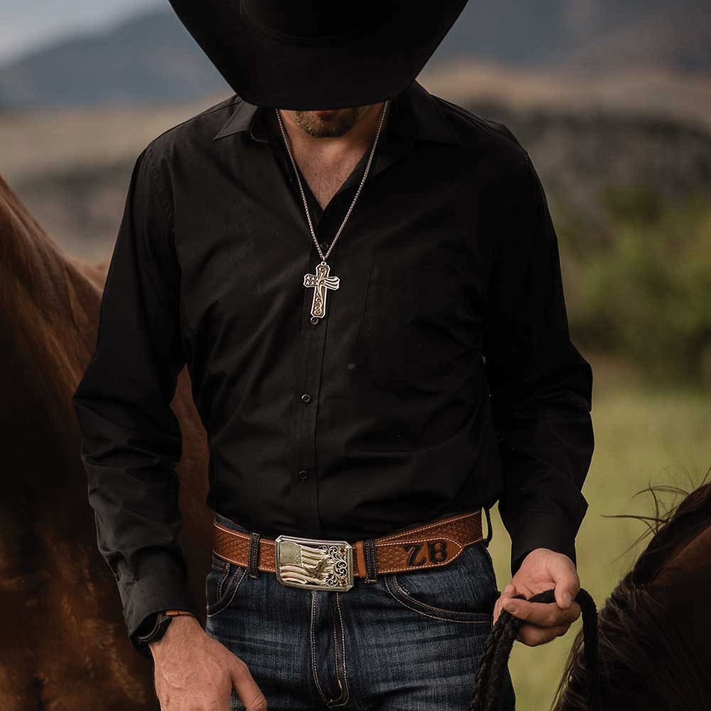 Montana Silversmiths American Made Series AMNC6417 Necklace, Men's, One-Size, Faith and Freedom, Brass