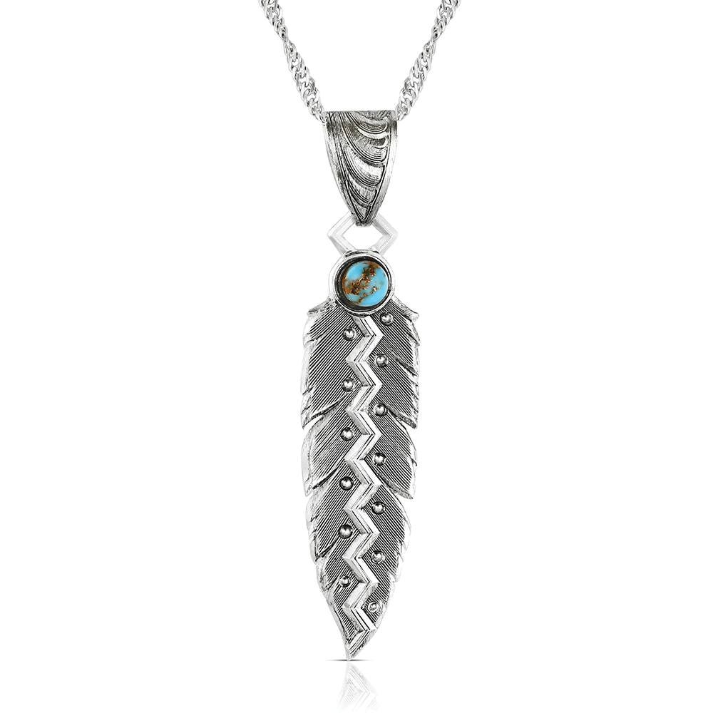 Montana Silversmiths American Made Series AMNC6421 Necklace, Wild Lightning, Turquoise Gemstone, Brass