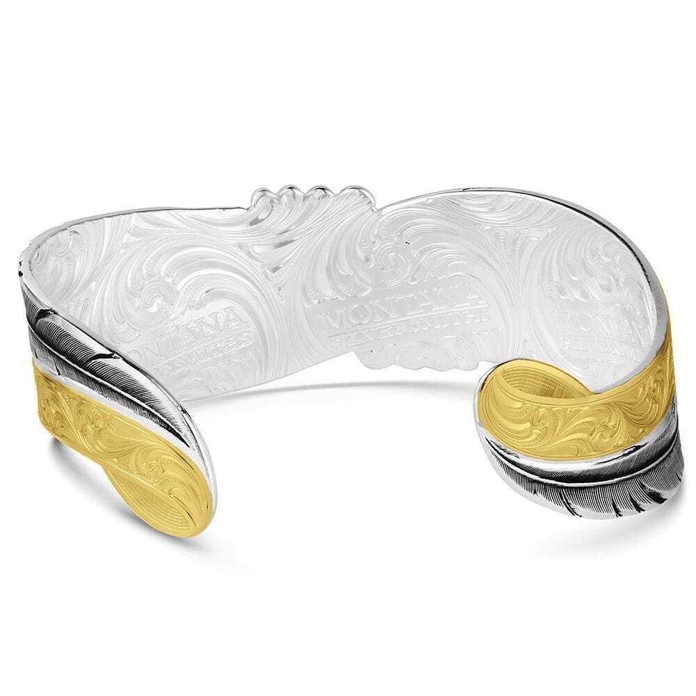 Montana Silversmiths BC6406 Bracelet, Cuff, One-Size, Golden Feather, Brass