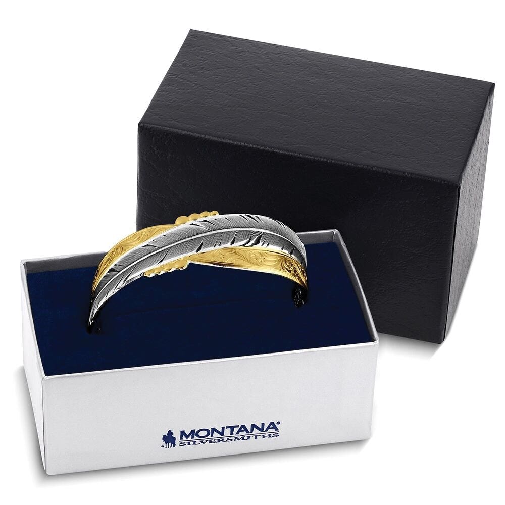 Montana Silversmiths BC6406 Bracelet, Cuff, One-Size, Golden Feather, Brass