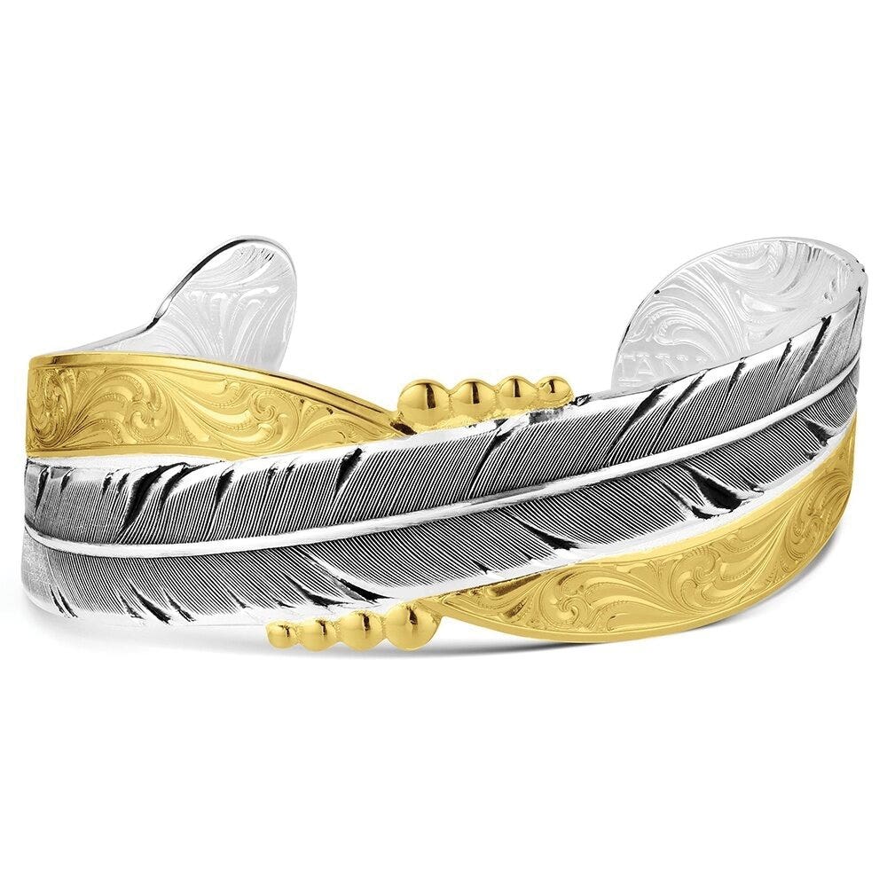 Montana Silversmiths BC6406 Bracelet, Cuff, One-Size, Golden Feather, Brass