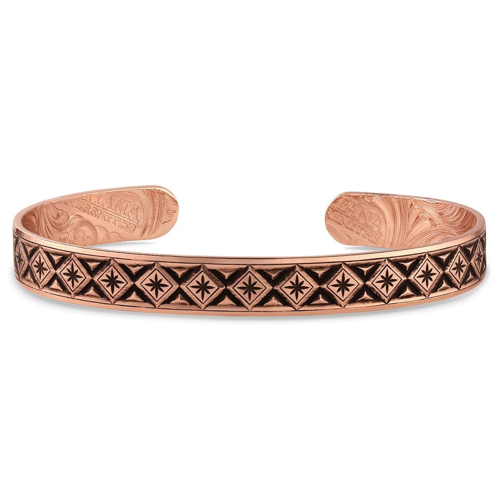 Montana Silversmiths American Made Series BC6410RG Bracelet, Cuff, Men's, One-Size, Sunset Rider, Brass