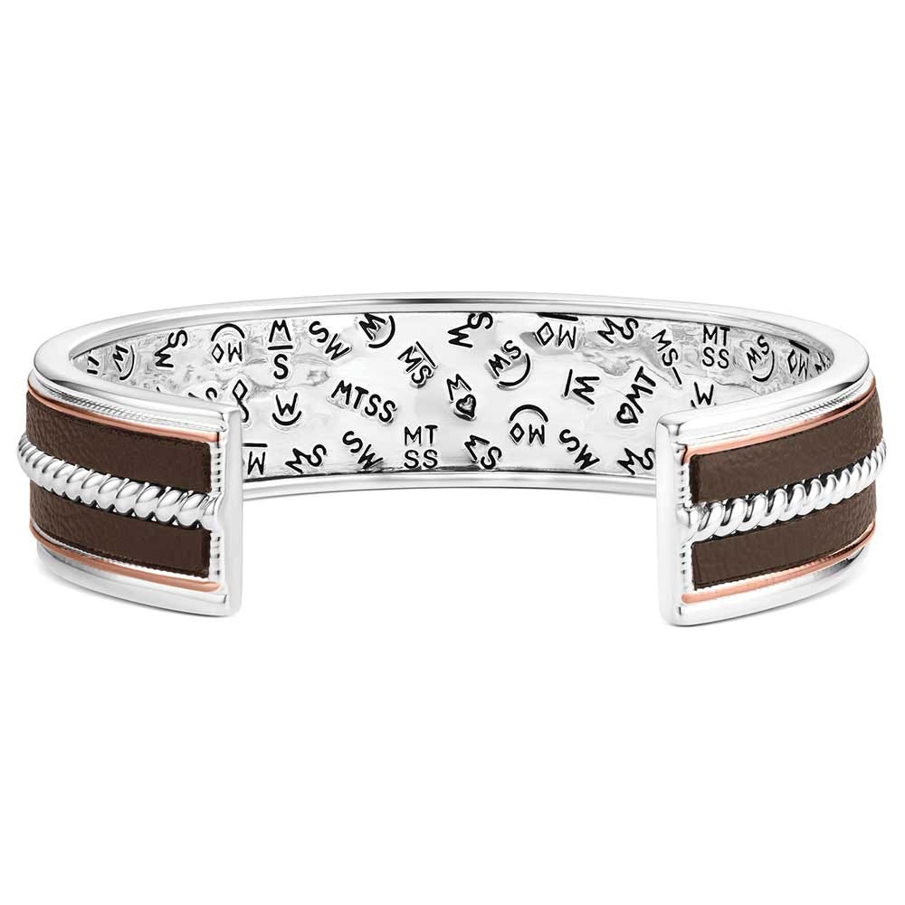 Montana Silversmiths BC6430 Bracelet, Cuff, One-Size, Unbridled Blessings, Brass/Leather