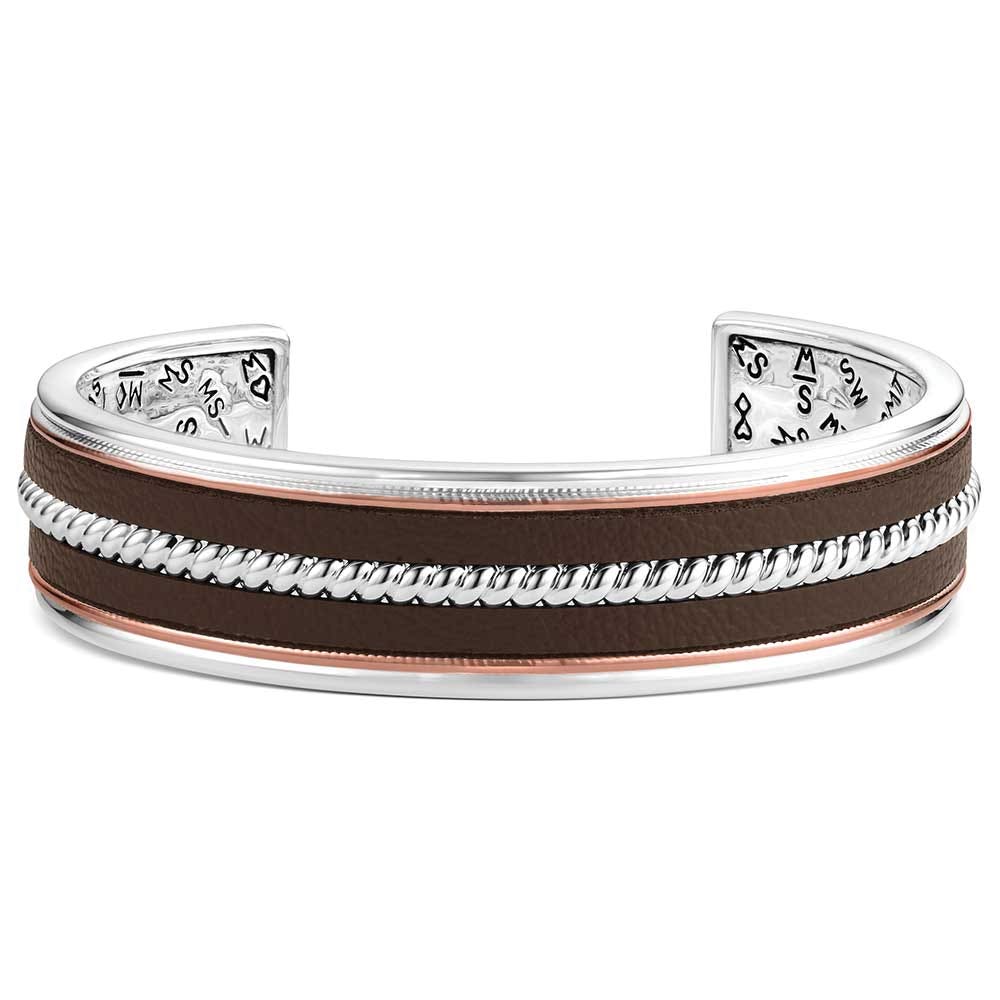 Montana Silversmiths BC6430 Bracelet, Cuff, One-Size, Unbridled Blessings, Brass/Leather