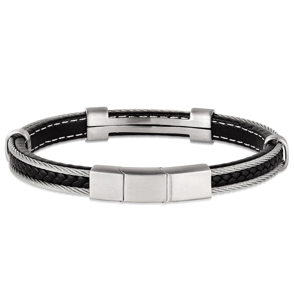 Montana Silversmiths BC6440 Bracelet, Men's, One-Size, Dust Country, Leather/Stainless Steel