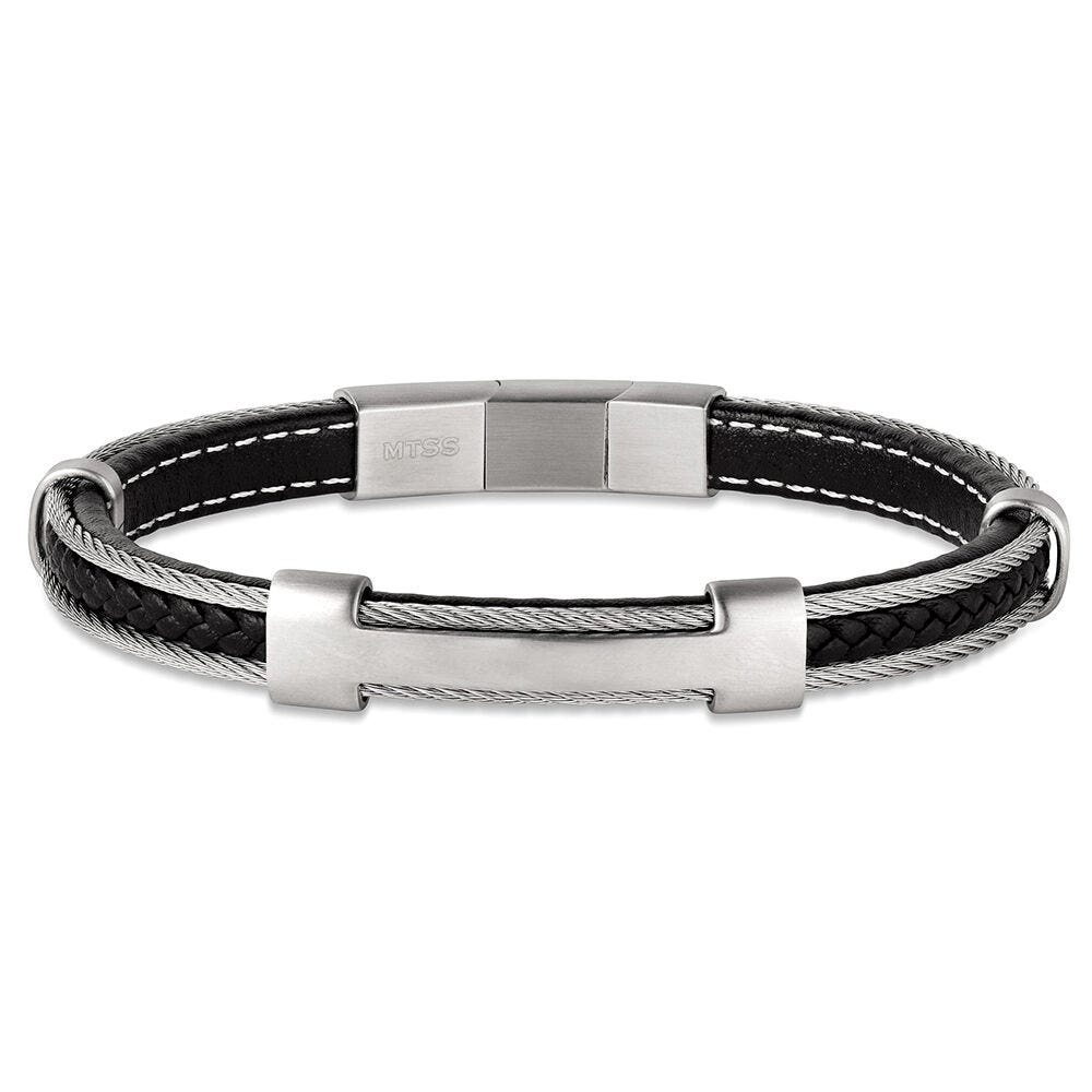 Montana Silversmiths BC6440 Bracelet, Men's, One-Size, Dust Country, Leather/Stainless Steel