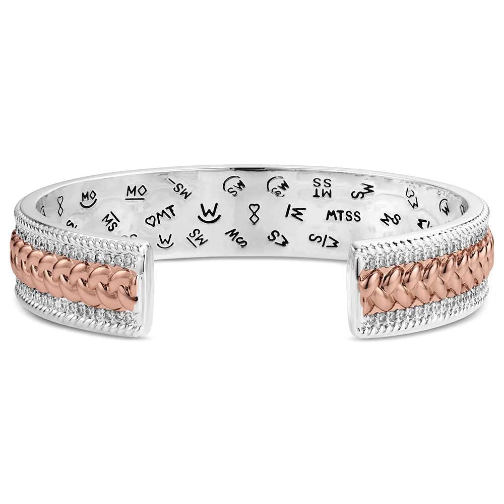 Montana Silversmiths BC6446 Bracelet, Cuff, One-Size, High Prairie, Cubic Zirconia Gemstone, Brass