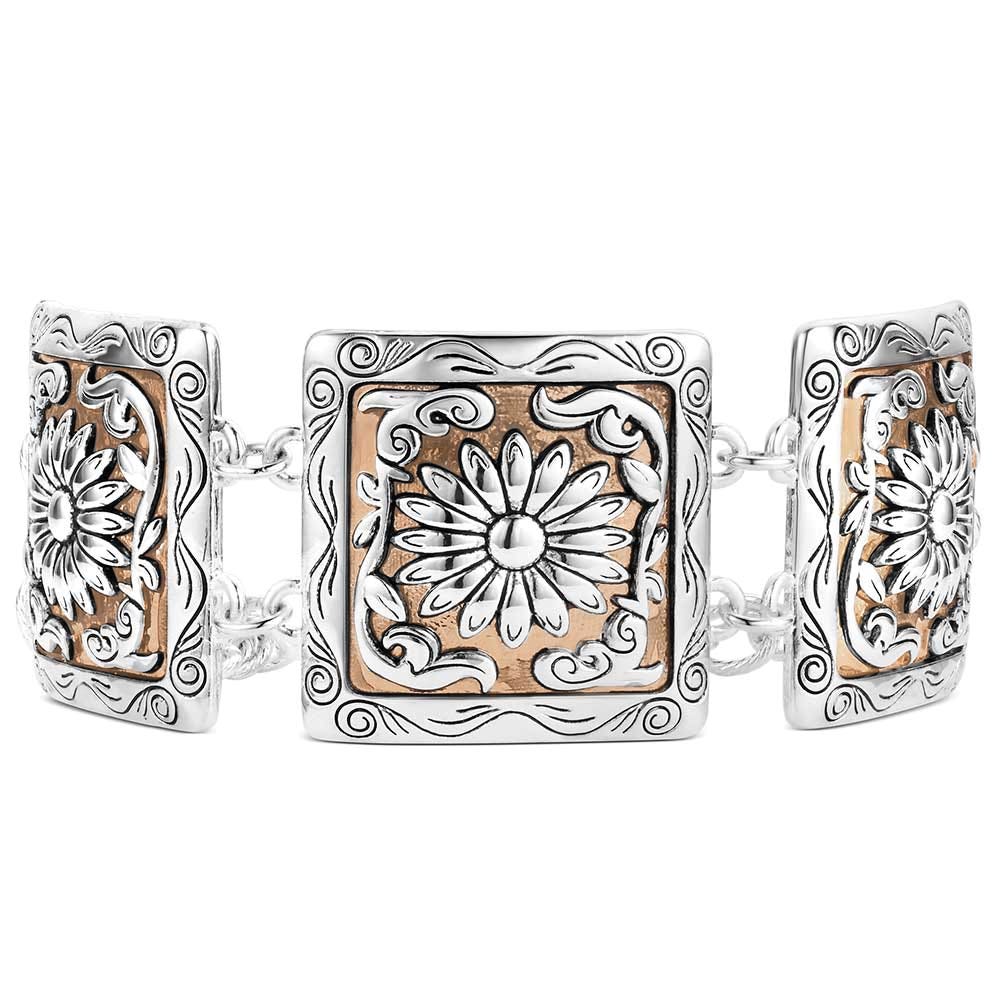 Montana Silversmiths BC6464 Bracelet, Women's, Ranch House Floral, Zinc Alloy