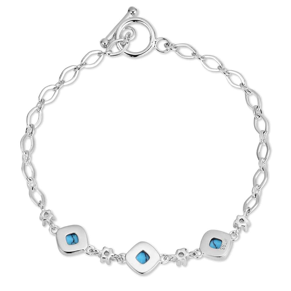Montana Silversmiths BC6485 Bracelet, Women's, Canyon Serenade, Cubic Zirconia, Turquoise Gemstone, Brass