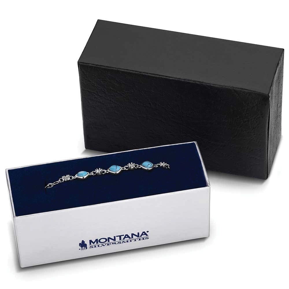 Montana Silversmiths BC6485 Bracelet, Women's, Canyon Serenade, Cubic Zirconia, Turquoise Gemstone, Brass