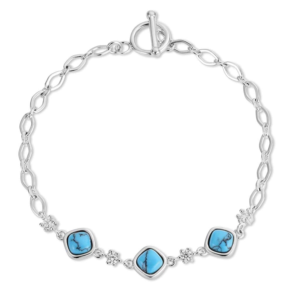 Montana Silversmiths BC6485 Bracelet, Women's, Canyon Serenade, Cubic Zirconia, Turquoise Gemstone, Brass