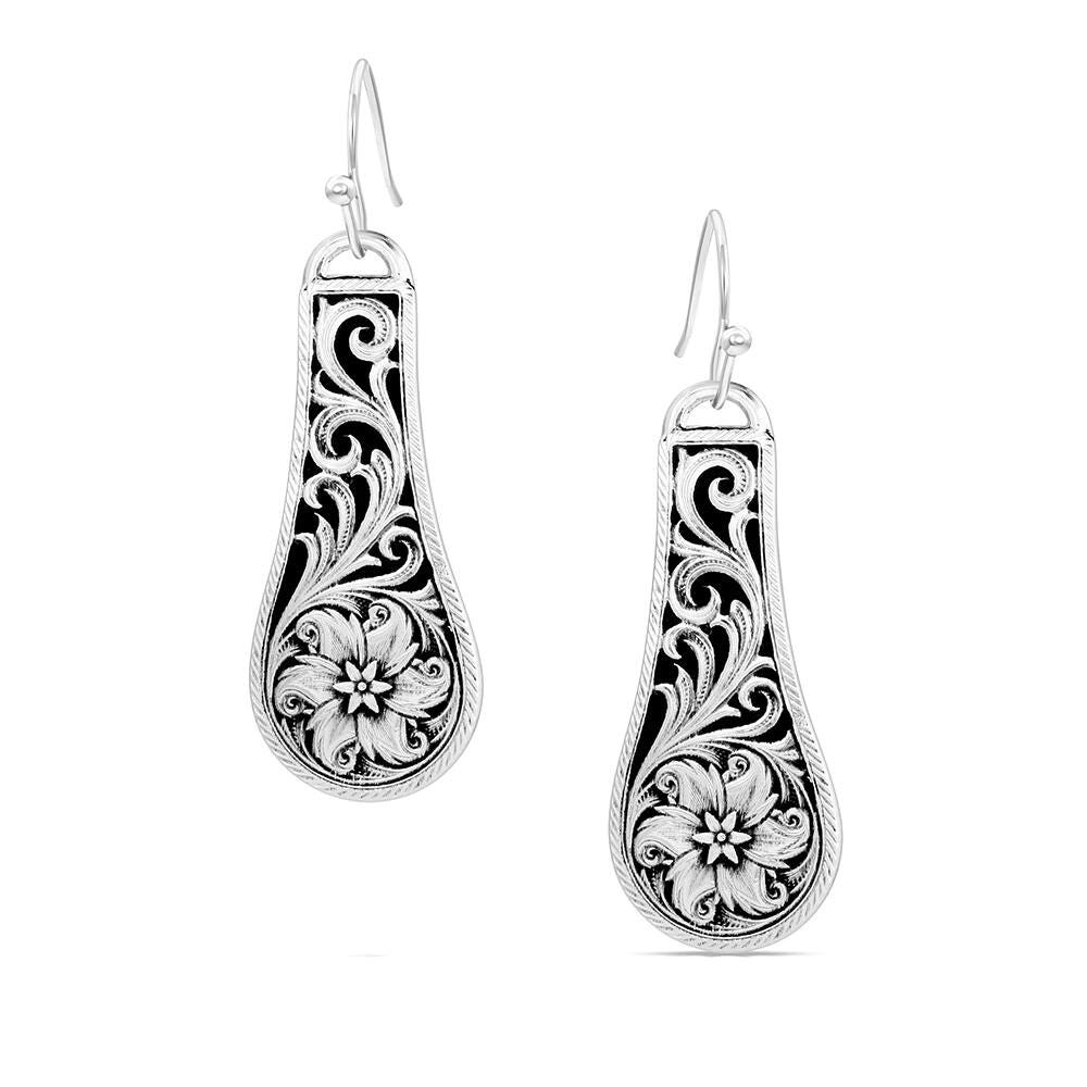Montana Silversmiths ER6280 Earrings, Dangle, Women's, Desert Marigold Floral, Brass/Stainless Steel