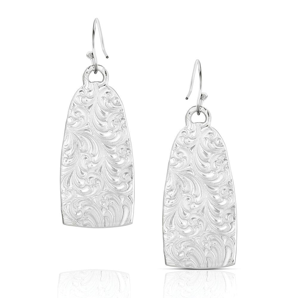 Montana Silversmiths American Made Series ER6415 Earrings, Dangle, Women's, Big Bend, Geometric, Brass/Stainless Steel