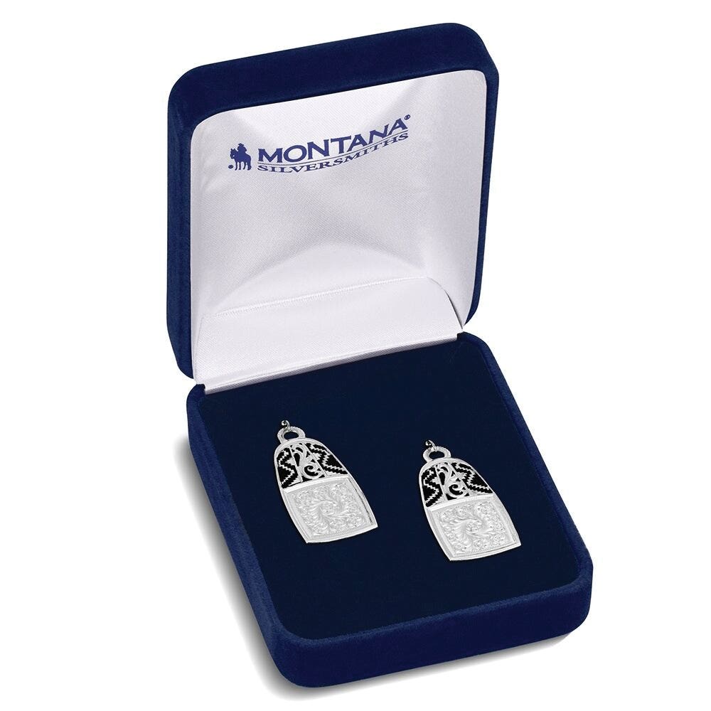 Montana Silversmiths American Made Series ER6415 Earrings, Dangle, Women's, Big Bend, Geometric, Brass/Stainless Steel