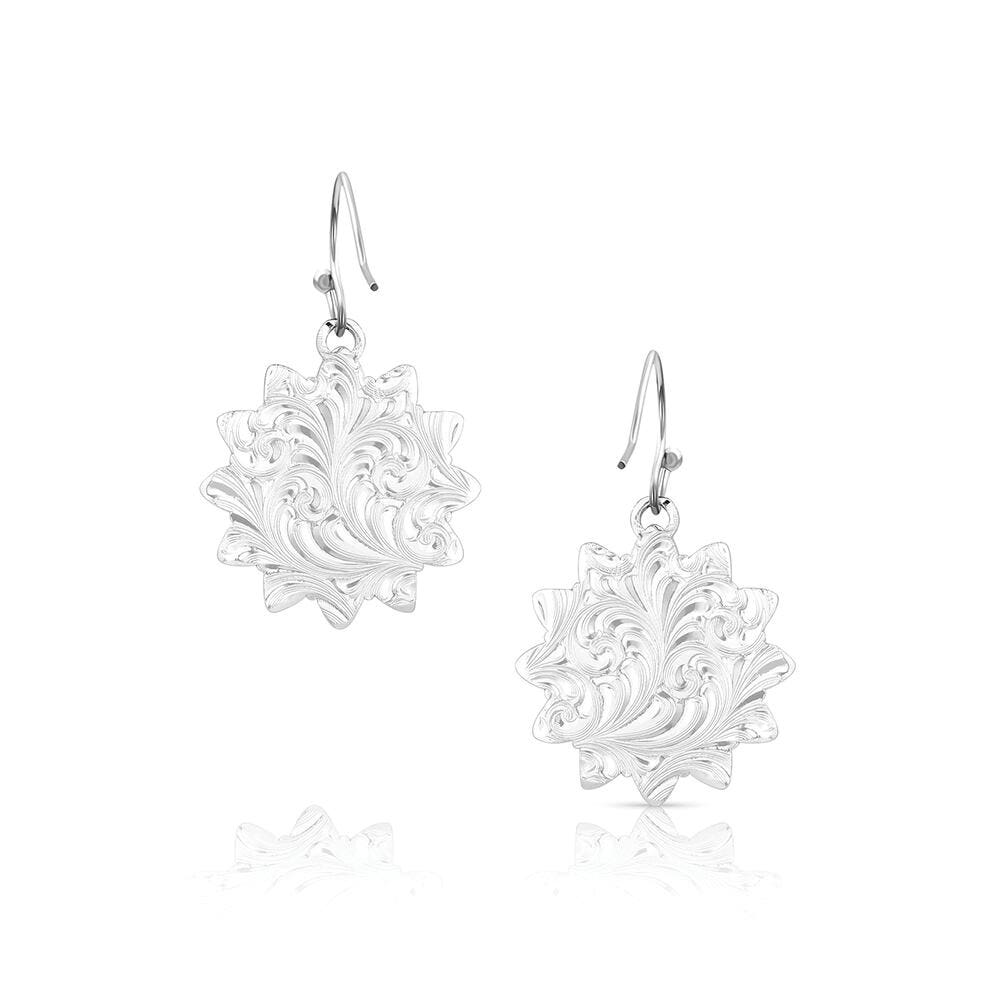 Montana Silversmiths American Made Series ER6416 Earrings, Dangle, Women's, Flower Rowel, Brass/Stainless Steel
