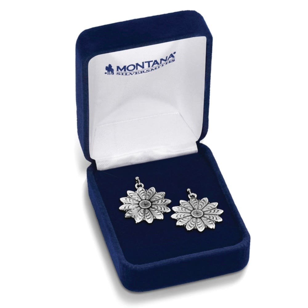 Montana Silversmiths American Made Series ER6416 Earrings, Dangle, Women's, Flower Rowel, Brass/Stainless Steel