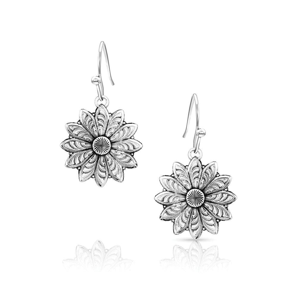 Montana Silversmiths American Made Series ER6416 Earrings, Dangle, Women's, Flower Rowel, Brass/Stainless Steel