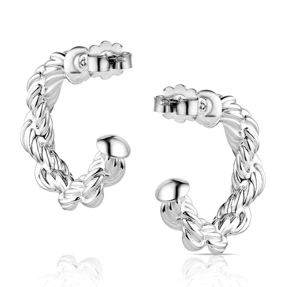 Montana Silversmiths ER6445 Earrings, Women's, Plaited Rope Hoop, Brass/Stainless Steel