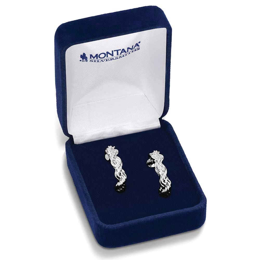 Montana Silversmiths ER6445 Earrings, Women's, Plaited Rope Hoop, Brass/Stainless Steel