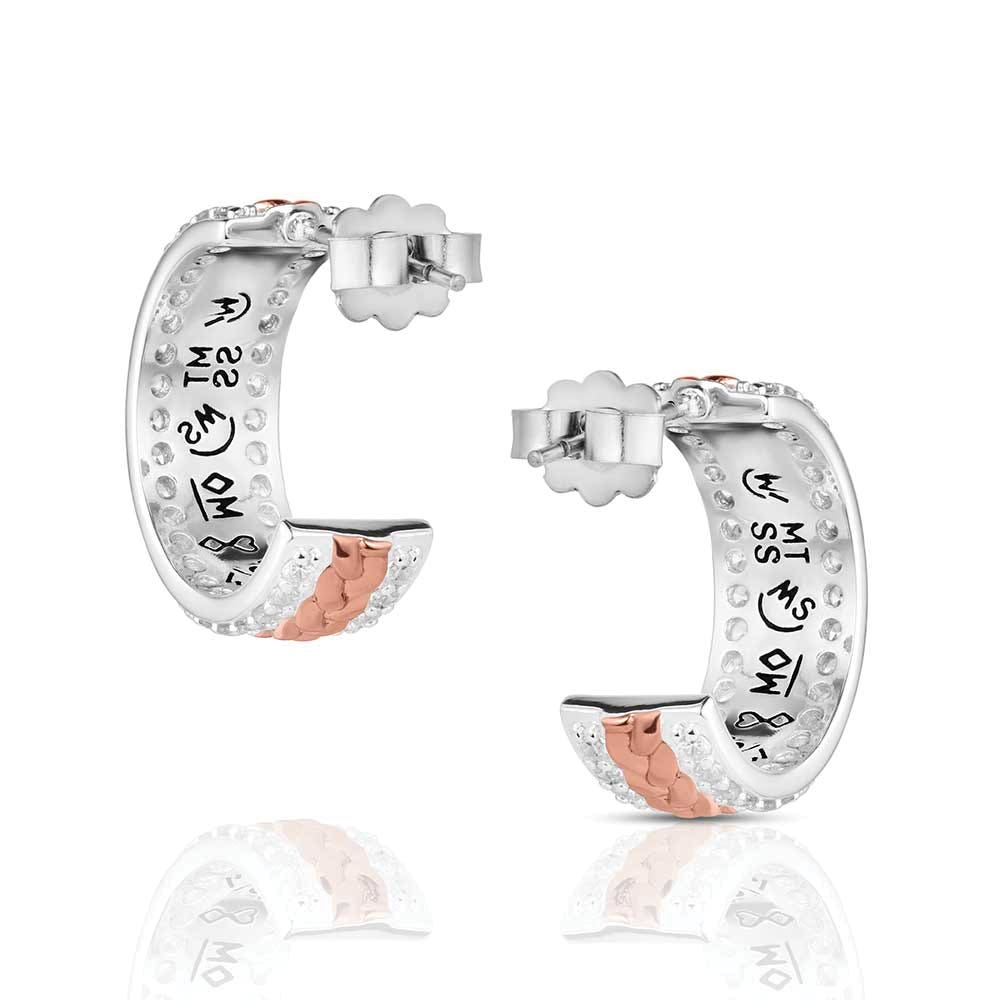 Montana Silversmiths ER6446 Earrings, Women's, High Prairie Hoop, Cubic Zirconia Gemstone, Brass/Stainless Steel