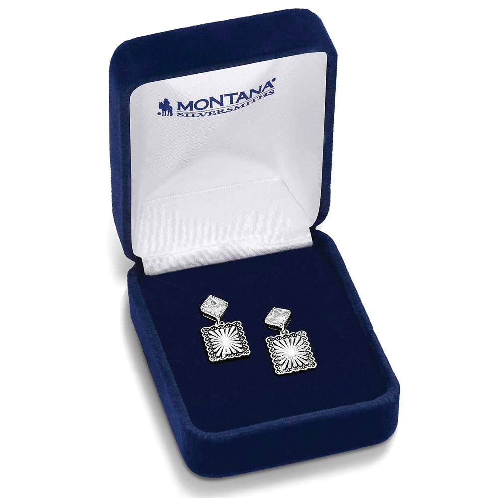 Montana Silversmiths ER6451 Earrings, Drop, Women's, Starlit Canyon, Cubic Zirconia Gemstone, Brass/Stainless Steel