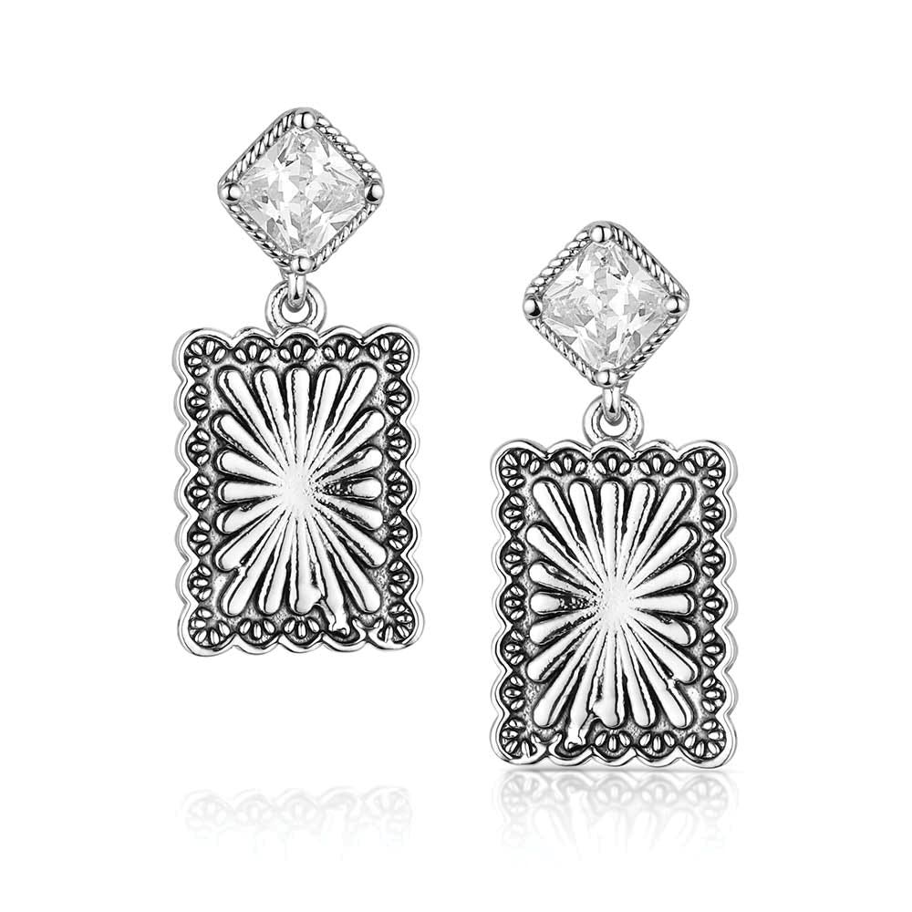 Montana Silversmiths ER6451 Earrings, Drop, Women's, Starlit Canyon, Cubic Zirconia Gemstone, Brass/Stainless Steel