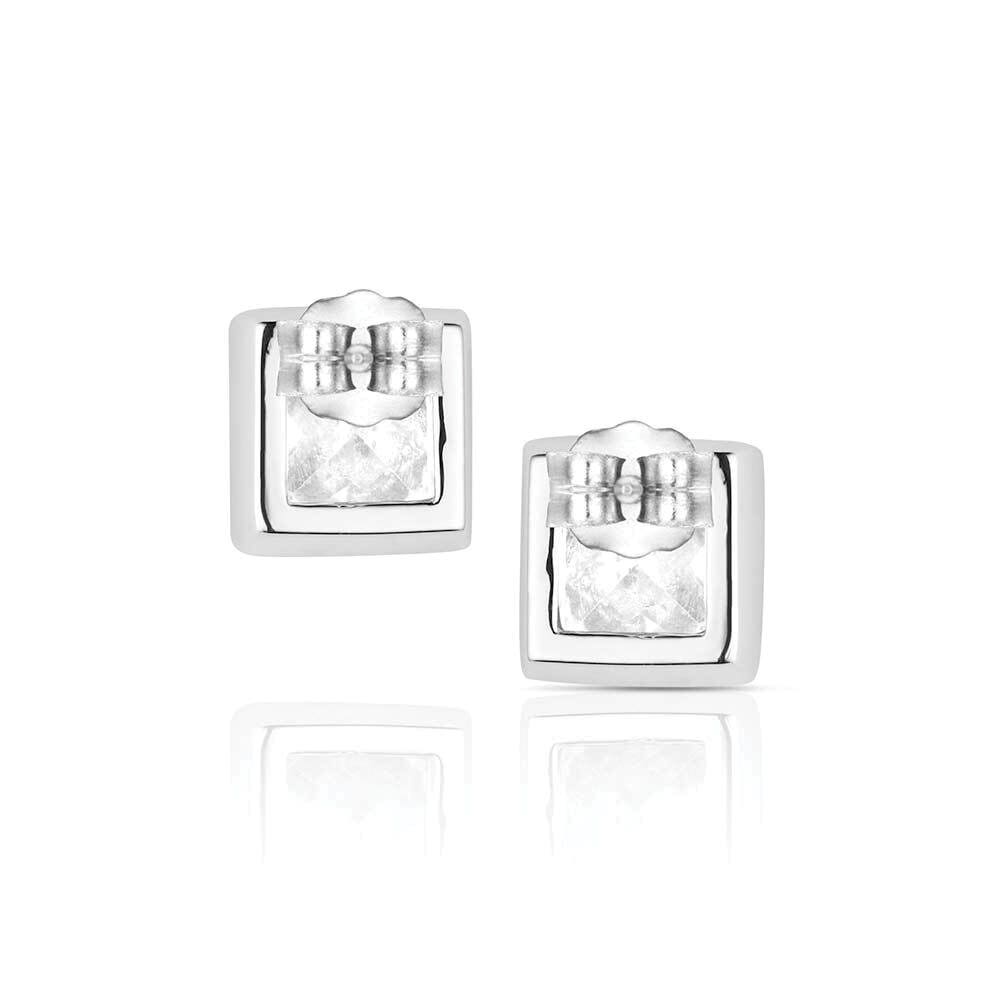 Montana Silversmiths ER6457 Earrings, Women's, Engraved Elegance Post, Cubic Zirconia Gemstone, Brass/Stainless Steel