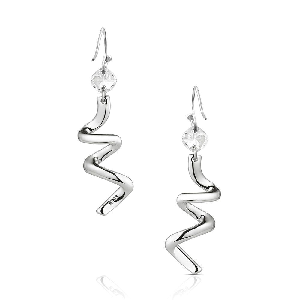 Montana Silversmiths ER6463 Earrings, Dangle, Women's, Buckaroo Bling, Cubic Zirconia Gemstone, Brass/Stainless Steel