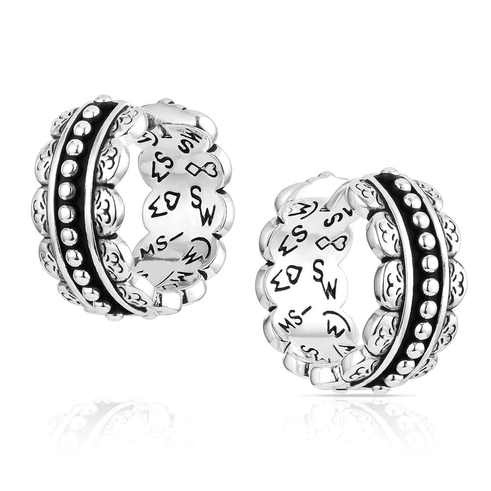 Montana Silversmiths ER6465 Earrings, Women's, Petal Edge Hoop, Brass/Stainless Steel