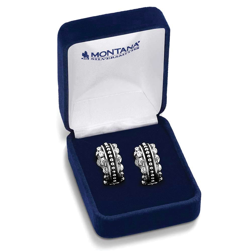 Montana Silversmiths ER6465 Earrings, Women's, Petal Edge Hoop, Brass/Stainless Steel