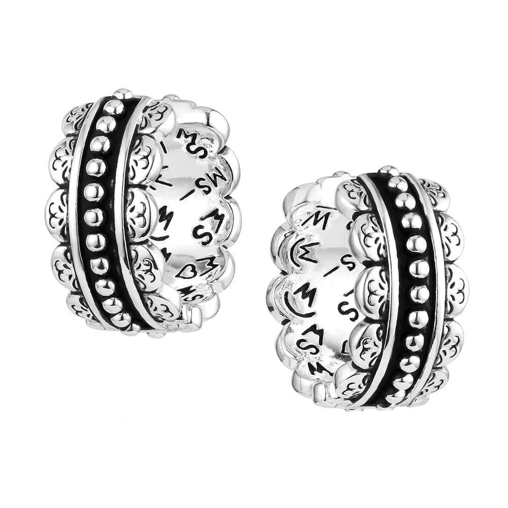 Montana Silversmiths ER6465 Earrings, Women's, Petal Edge Hoop, Brass/Stainless Steel