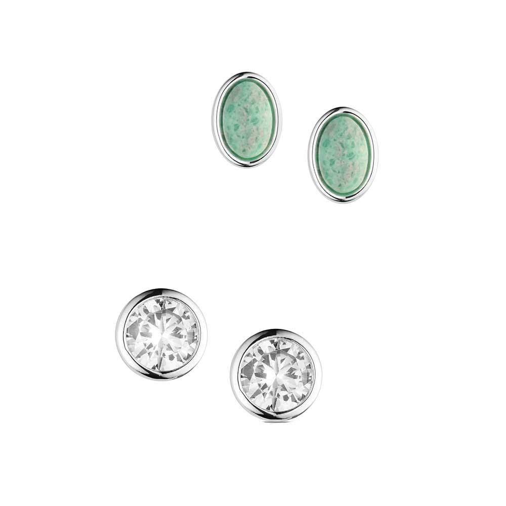 Montana Silversmiths ER6468 Earrings, Stud, Women's, Circle Four Post, Cubic Zirconia Gemstone, Brass/Stainless Steel