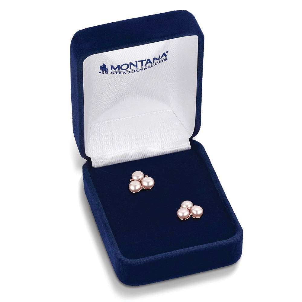Montana Silversmiths ER6471 Earrings, Stud, Women's, Rosewood Rodeo, Pearl Gemstone, Brass/Stainless Steel