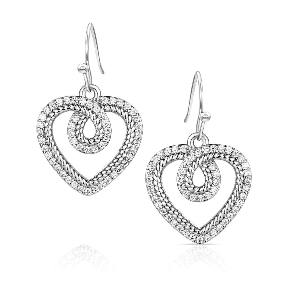 Montana Silversmiths ER6472 Earrings, Dangle, Women's, Heart of Radiance Crystal, Cubic Zirconia Gemstone