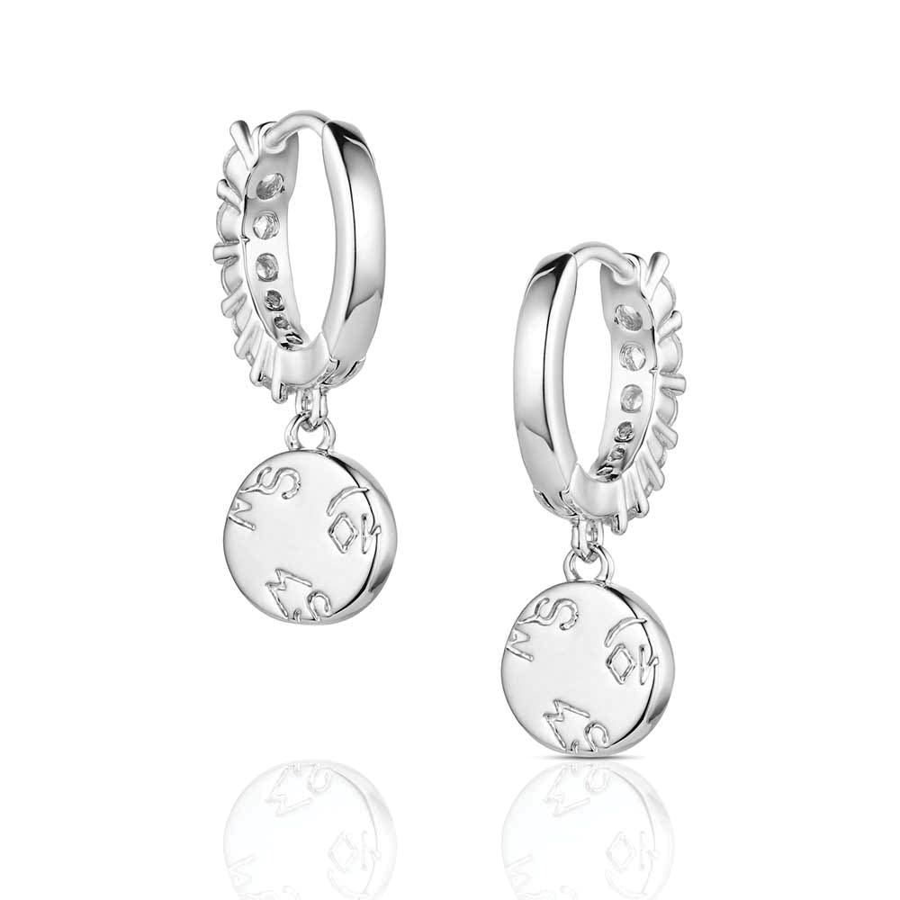 Montana Silversmiths ER6482 Earrings, Drop, Women's, Desert Moonlight, Cubic Zirconia, Turquoise Gemstone