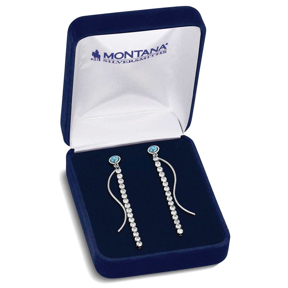 Montana Silversmiths ER6484 Earrings, Drop, Women's, Canyon Serenade, Turquoise Gemstone, Brass/Stainless Steel