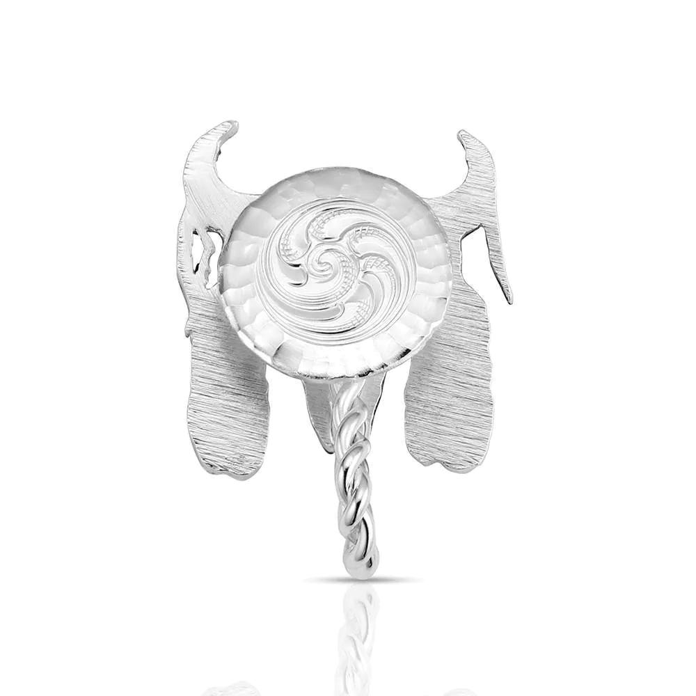 Montana Silversmiths HCP6422 Buffalo Skull Hat Clip, Brass