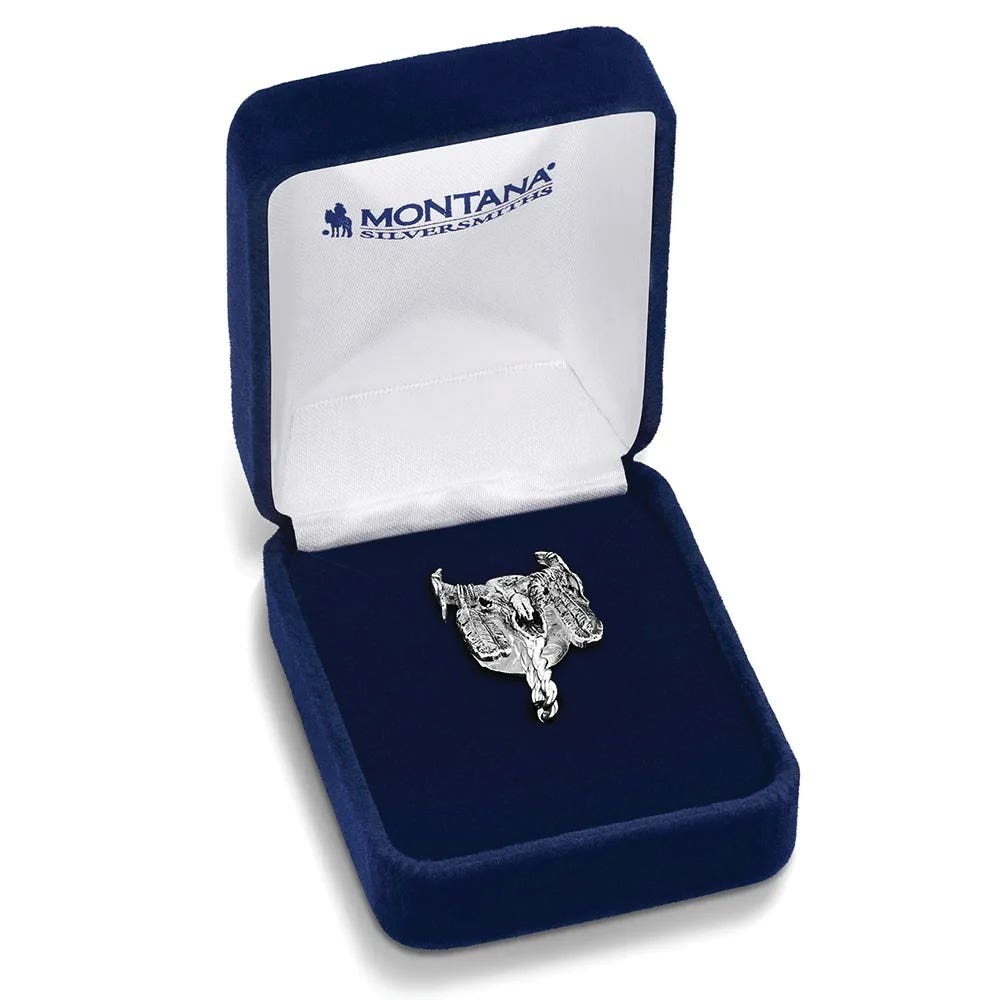 Montana Silversmiths HCP6422 Buffalo Skull Hat Clip, Brass