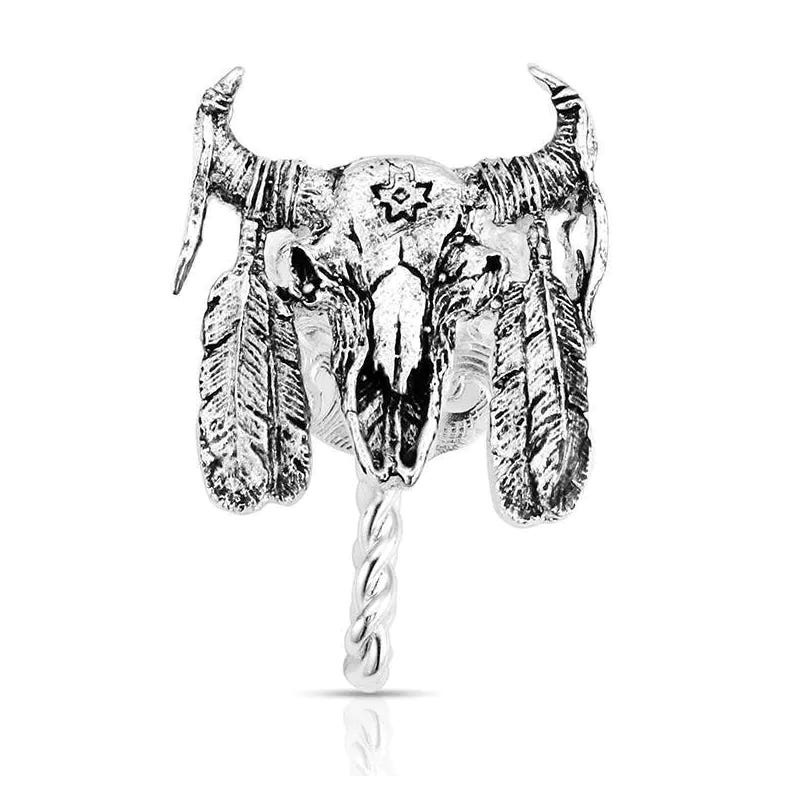 Montana Silversmiths HCP6422 Buffalo Skull Hat Clip, Brass