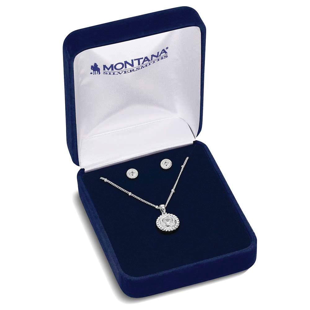 Montana Silversmiths JS6448 Jewelry Set, Women's, One-Size, Mountain Rain, Cubic Zirconia Gemstone