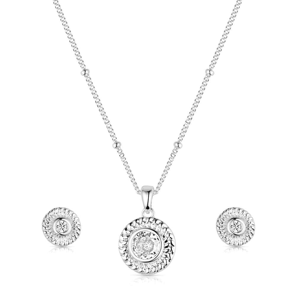Montana Silversmiths JS6448 Jewelry Set, Women's, One-Size, Mountain Rain, Cubic Zirconia Gemstone